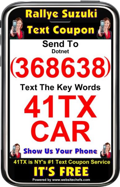 41TX Mobile Coupons - Rallye Suzuki - Monroe NY 10950 - Save Now